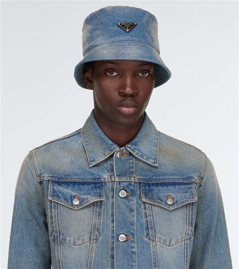 prada fur hat|Prada denim hat.